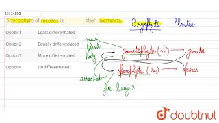 Sporophyte of mosses is  than liverworts [upl. by Lolande]