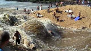 Standing Wave River Surfing at Waimea Bay [upl. by Amorita]