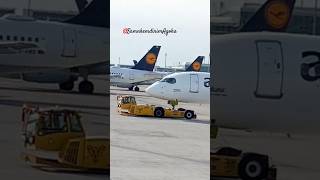 tow barless pushback trips AirBaltic A220 munich fly airport [upl. by Etteneg]