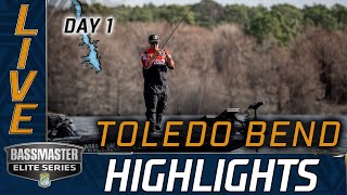 Highlights Day 1 Bassmaster action at Toledo Bend [upl. by Yrrab]