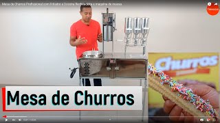 Maquinas de Churros Profissional com Fritador e Doceira Recheadeira e masseira [upl. by Bentley804]