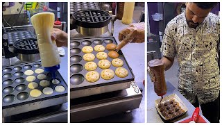 Mini Pancakes Making 5 Minutes Recipe  Cooking Sweet Dutch Fluffy Pancake  STREET FOOD POFFERTJES [upl. by Nnod]