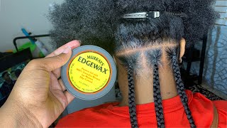 HOW TO MAKE THE PERFECT PARTS FOR KNOTLESS BRAIDS USING MURRAY’S EDGE WAX 🔥👀 [upl. by Adanama]