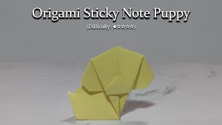 Origami Sticky Note Puppy Tutorial  Easy Paper Craft for Beginners [upl. by Hurlee435]