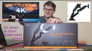 J5Create JTSA302 Ergonomic DualMonitor Mount with Docking Station Unboxing and Review [upl. by Marquita]