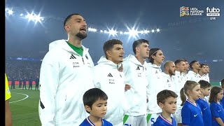 France vs Italy National Anthem  UEFA Nations League 202425 [upl. by Hannis]