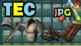 ARK Survival Evolved ENGRAM GUIDE Part 1  Campfire  Cloth Armour  Sleeping Bag  Tools  Thatch [upl. by Leicam]