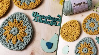 Podkładka na szydełku w kształcie jajka crochet egg coaster Ozdoby wielkanocne na szydełku [upl. by Yla]