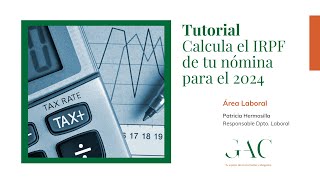 TUTORIAL  Calcula el IRPF de tu nómina para el año 2024 [upl. by Azarria810]