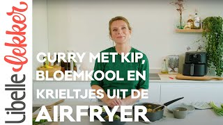 Curry met kip bloemkool en krieltjes uit de airfryer [upl. by Aynnat]