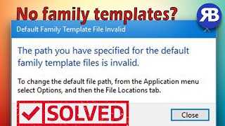 Revit Snippet How to find missing family templates [upl. by Audly]