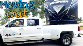 How We Pack Up amp Move Our Fifth Wheel Toy Hauler RV  105 Road Warrior Life [upl. by Yddur98]