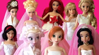 Princesas de Disney Colección de Vestidos de Novia  9 Muñecas Novias  Nuevo [upl. by Ahseekat]