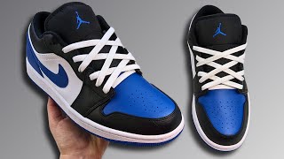 HOW TO DIAMOND LACE NIKE AIR JORDAN 1 LOWS  Cool Jordan 1 Lacing Style [upl. by Leicam]