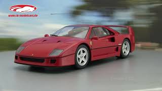 ckmodelcarsvideo Ferrari F40 Baujahr 1987 rot  rote Sitze 118 KKScale [upl. by Conti]