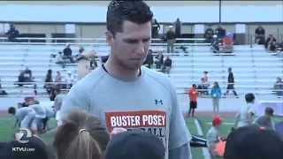 Buster Posey baseball camp [upl. by Ahsyekat]