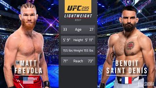 MATT FREVOLA VS BENOIT SAINT DENIS FULL FIGHT UFC 295 [upl. by Ecirtac]