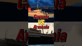 Caronia VS Armenia shorts ship oceanliner caronia vs armenia battle [upl. by Quin]