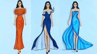 Fashion illustration compilation speed drawing [upl. by Ahsha]