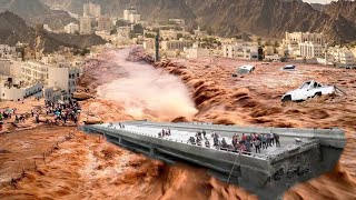 The fury of nature in the desert Flooding in Oman and Saudi Arabia [upl. by Ynatirb]