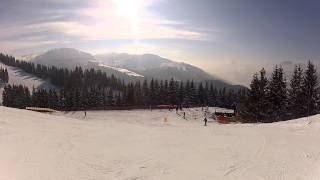 Descente Forestier piste bleue en ski Rochebrune [upl. by Birkner]