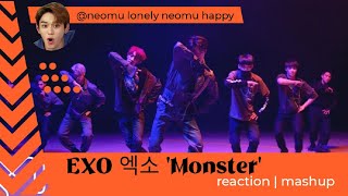 EXO 엑소 Monster MV kpop Reaction Mashup neomulonelyneomuhappy [upl. by Bautram765]