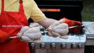 Rotisserie Grilling Two Chickens [upl. by Humfrid]