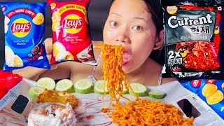 Eating spicy noodles with spicy 🌶️ loys ll spicy noodles 🍜 ll asmr video mukbang food ￼ [upl. by Lora]