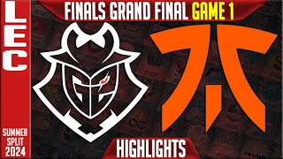 G2 vs FNC Highlights Game 1  LEC Season Finals GRAND FINAL  G2 Esports vs Fnatic G1 [upl. by Yarazed]