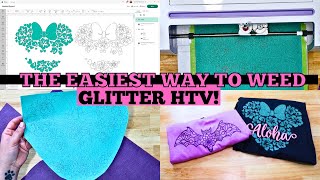 How to EASILY see your lines when weeding glitter HTV [upl. by Lehte]