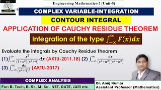 Application of Cauchy Residue Theorem  Contour Integration  Contour Integral Complex Analysis [upl. by Marelya229]