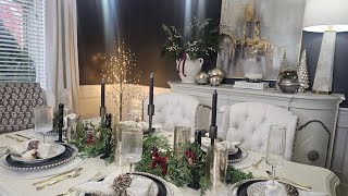 Christmas Dining Room  Decorate With Me Buffet Styling Plus Tablescape [upl. by Sanborne]