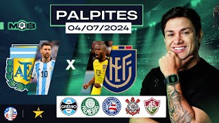 PALPITES DE FUTEBOL PARA O DIA 04 07 2024  BILHETE PRONTO QUINTOU NO MUNDO BET [upl. by Nageem]