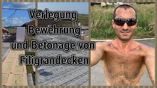 Verlegung Bewehreung und Betonage von Filigrandecken Randabstellung [upl. by Berg]