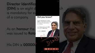 Ratan Tata ♥️♥️ Director Identification Number 😍😍DIN ♥️♥️ Tata Motors 😍😍 Tata Power [upl. by Nyret]