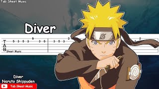 Naruto Shippuden OP 8  Diver Guitar Tutorial [upl. by Enneirdna]