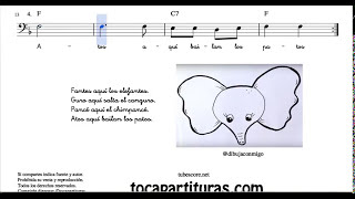 Fantes Partitura de Trombón y Bombardino Canon Canción Infantil a 4 voces [upl. by Senior]