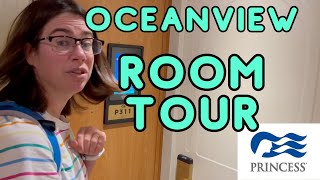 Sapphire Princess Cruise Ship  Oceanview Room P311 Deck 5 Plaza  Room Tour 2024  HD [upl. by Ahsatniuq]