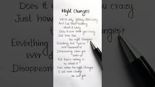 Night changes lyricsonedirection songlyrics youtubeshorts shortsfeed handwriting lyrics [upl. by Onidranreb47]