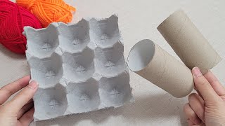 So Beautiful  Look what I Made with Egg carton and toilet paper roll DIY Recycling craft ideas [upl. by Stahl895]