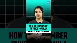 How To Remember Physics Formulas by Tanishka Rank 1 NEET 2022 neet2024 neetprepration [upl. by Ankney]