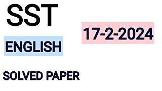 SST ENGLISH PAPER SOLVED  ENGLISH PAPER  SST  SPSC  AdnanKhadim  sst sstpaper [upl. by Rovelli]