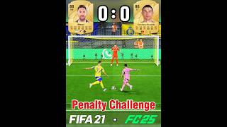 Messi Vs Ronaldo Penalty Kicks From FIFA 21 To FC 25  FIFA Evolution cr7shorts messivsronaldo [upl. by Eigram281]