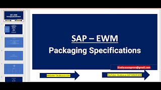 SAP EWM  Packaging Specifications [upl. by Arutek]