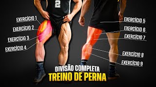 TREINO COMPLETO DE PERNA COM TODOS OS EXERCÍCIOS  FICHA DE TREINO [upl. by Holland]