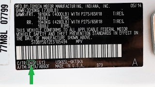 How to Find Your TOYOTA Paint Code [upl. by Pavia]