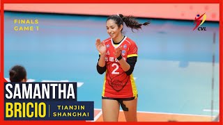 Samantha Bricio  Tianjin vs Shanghai  FINALS  Game 1  China Volleyball League 202223 [upl. by Yenffad]