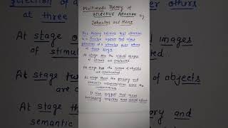 MULTIMODE Theory of SELECTIVE Attention Class 11 PSYCHOLOGY Ch5 Sensory Attentional [upl. by Lonnard]