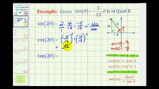 Example 1 Determine Double Angle Trig Function Values Given Information [upl. by Anyale27]