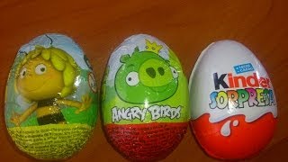 HUEVOS SORPRESA ANGRY BIRDSABEJA MAYAMAGIC KINDERKINDER SURPRISE EGGS [upl. by Angeline693]